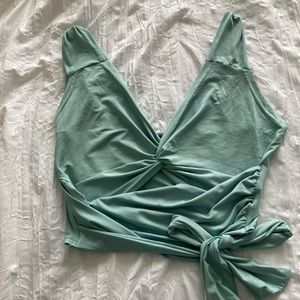 Mint Crop Top with Cutout